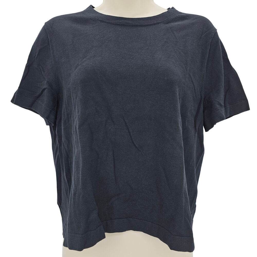 J. Crew Womans size M Egyptian Cotton Short Sleeve Tee Shirt Black CB897 NEW